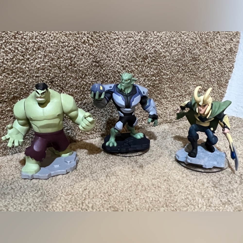 Disney Infinity 2.0 Marvel Avengers Loki & Hulk & Green Goblin Figure set of 3